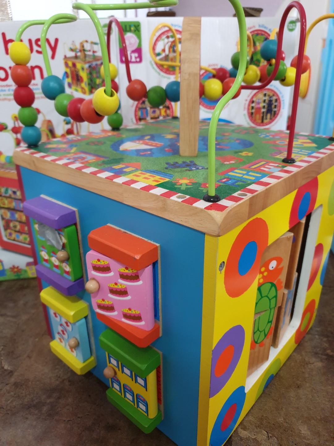 My busy town wooden activity cube discount