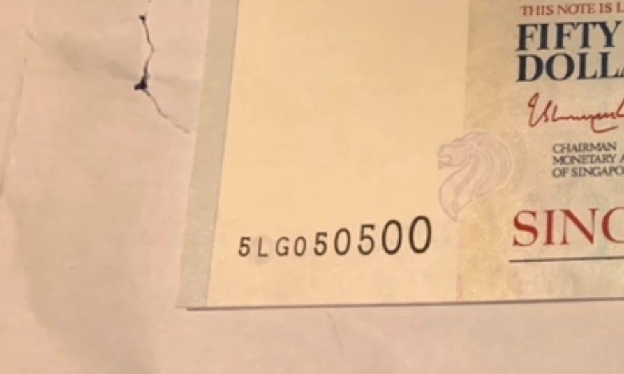 SGD 50 Note Serial Number 5L050500 Hobbies Toys Memorabilia sgd-50-note-serial-number-5l050500-hobbies-toys-memorabilia