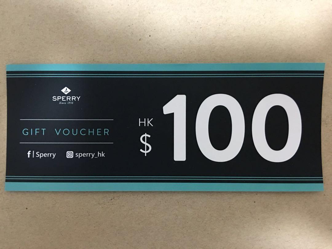 Sperry 100 Coupon 票券 禮物卡 代用券 Carousell