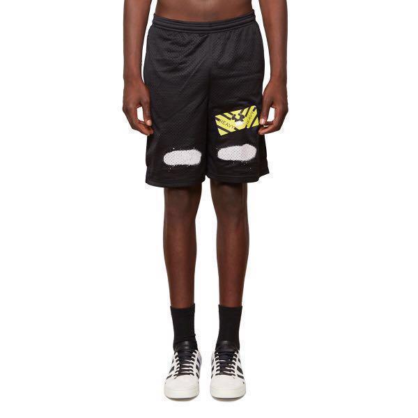 STEAL* Off White SS17 Diag Spray Mesh Shorts, Men's Fashion