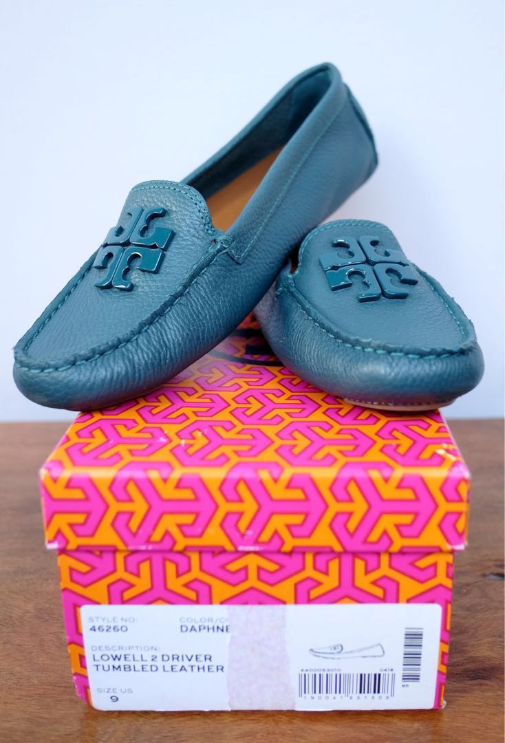 Tory Burch Lowell Driver Deep Sea size 8