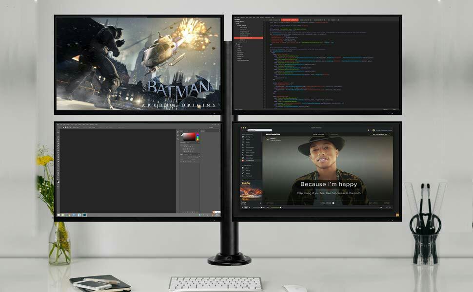 Vemount Grommet Base Quad Monitor Mount Fully Adjule Computer Vemount Grommet Base Quad Monitor Mount