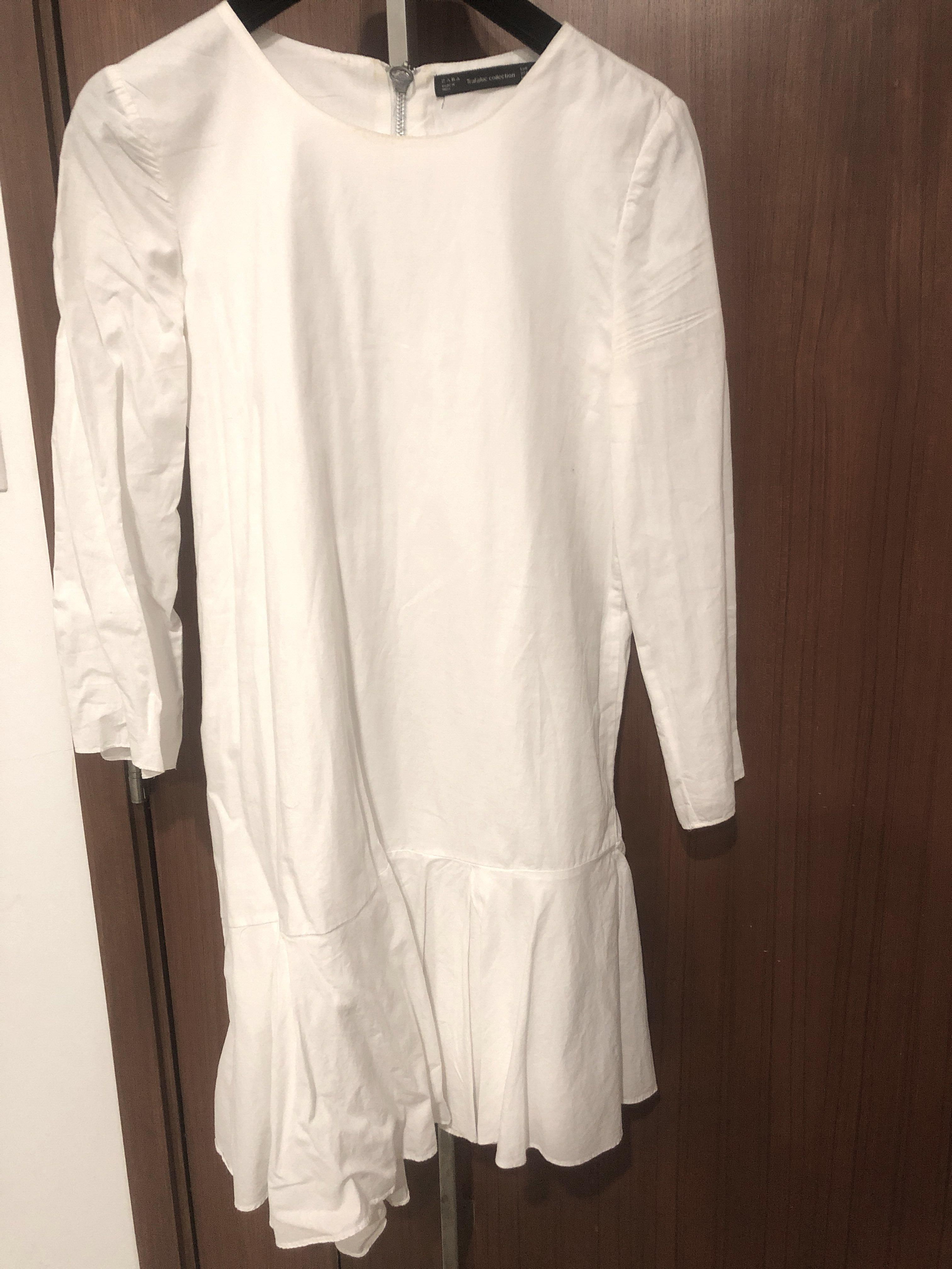 zara trf white dress