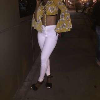 Yellow bell sleeve top size small