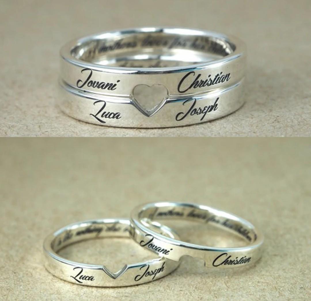 custom engraved couple rings