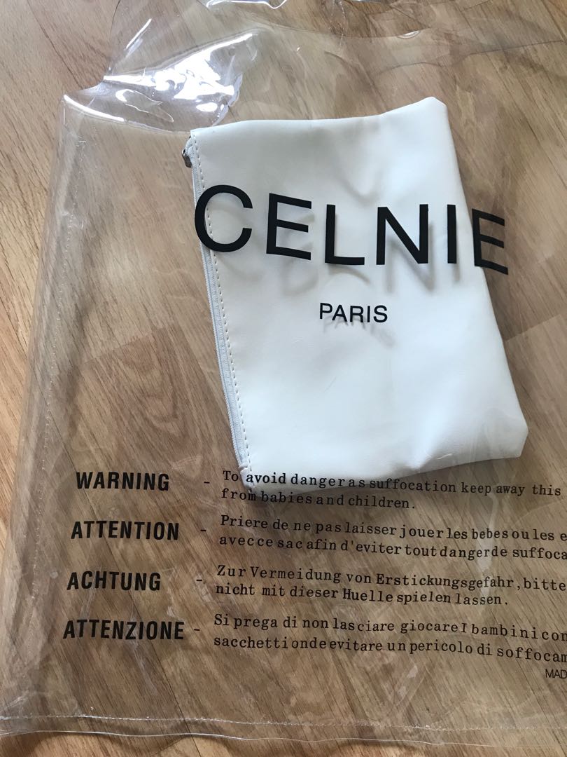 Celine clear plastic bag top