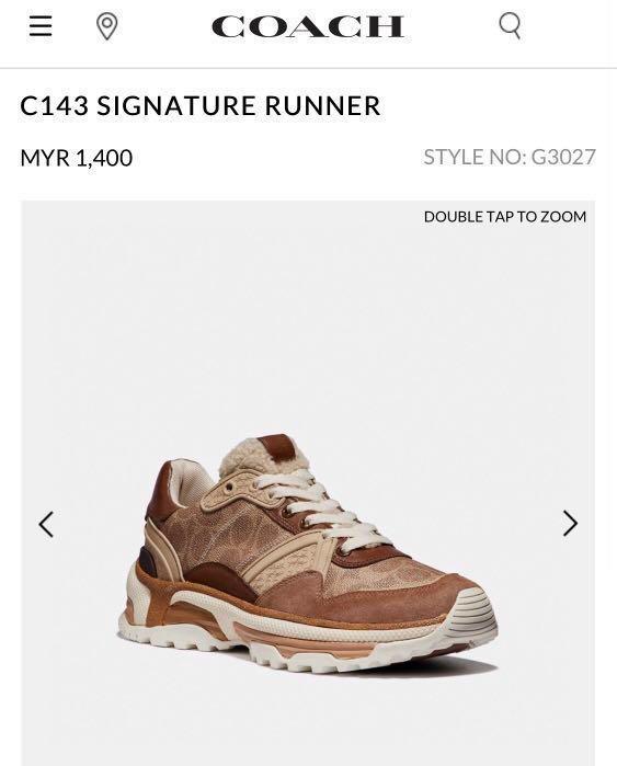 Coach C143 Signature Runner Sneakers Men s Fashion Footwear Sneakers on Carousell