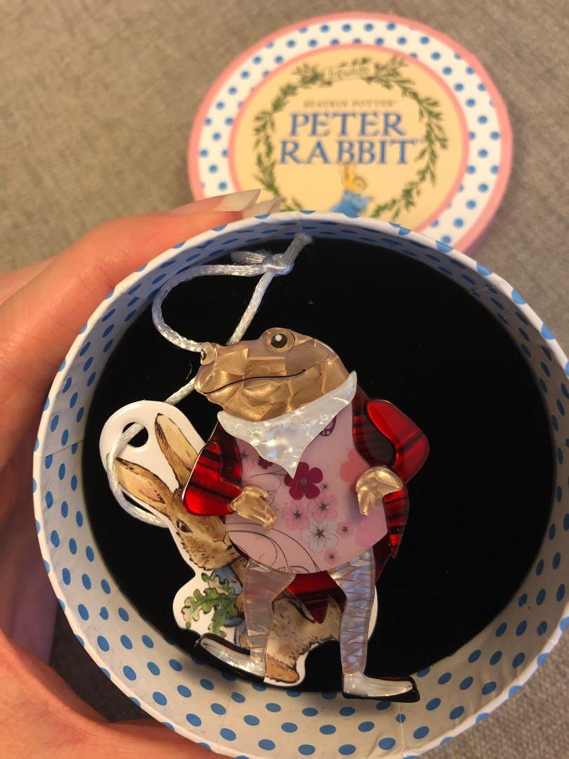 Mr Jeremy Fisher Frog Brooch Beatrix Potter new Erstwilder Peter Rabbit 