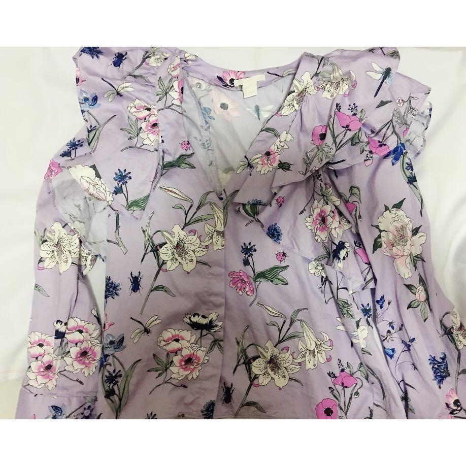 h&m ruffle sleeve top