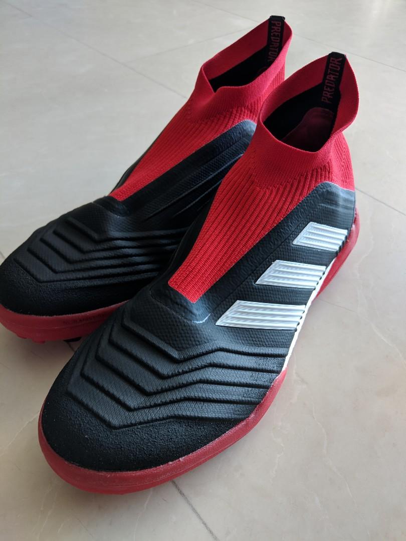 adidas predator red and black laceless