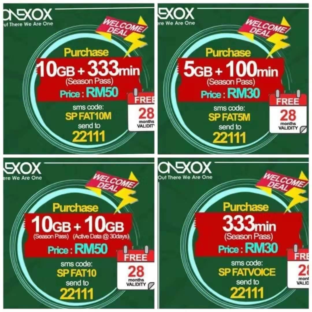 Malaysia Prepaid Sim Card Onexox data, Mobile Phones & Gadgets, Mobile & Gadget