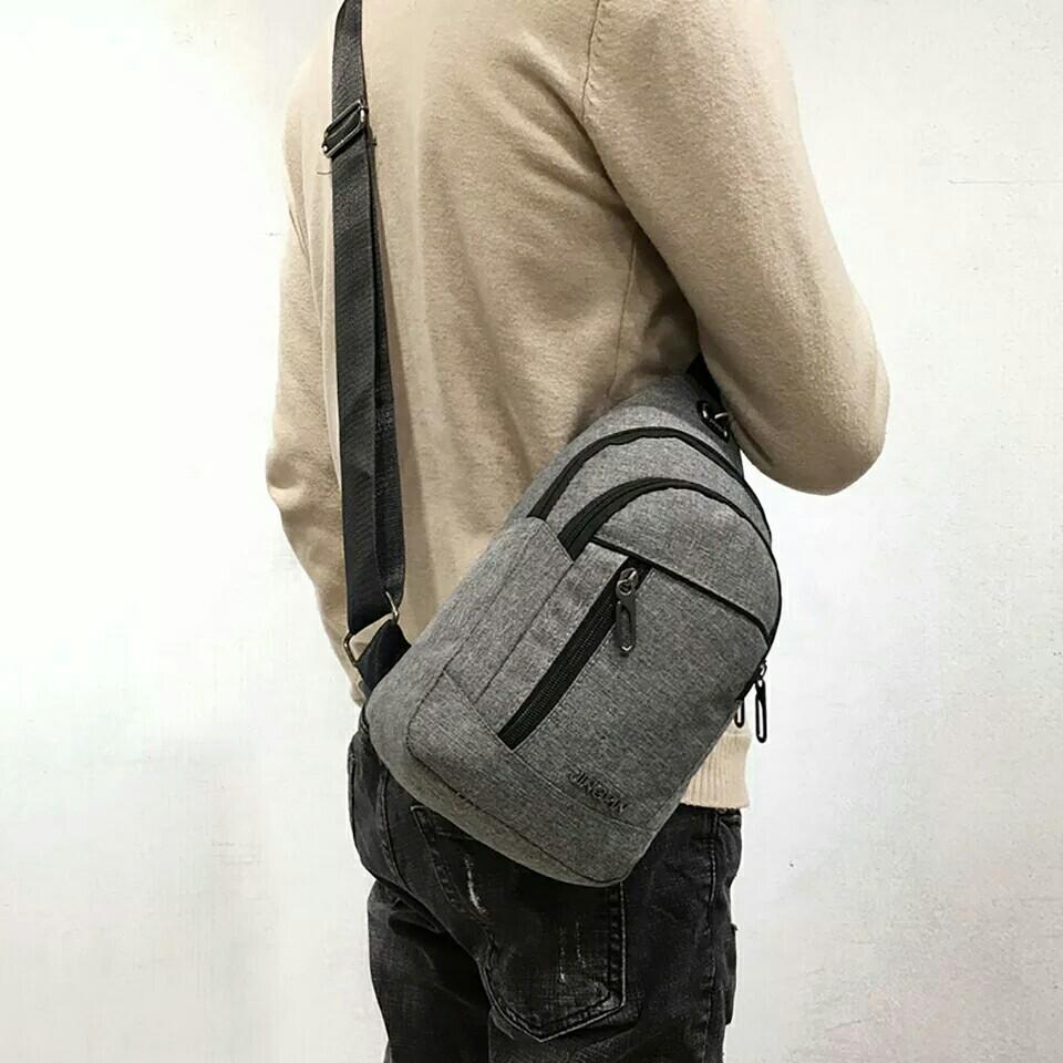 Men Shoulder Chest Pack Canvas Sling Bag Waist bags Crossbody Wild