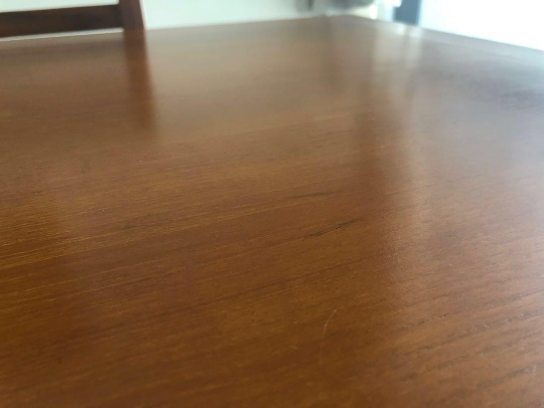 Must Go Teak Wood Stretchable Dining Table With 6 Chairs