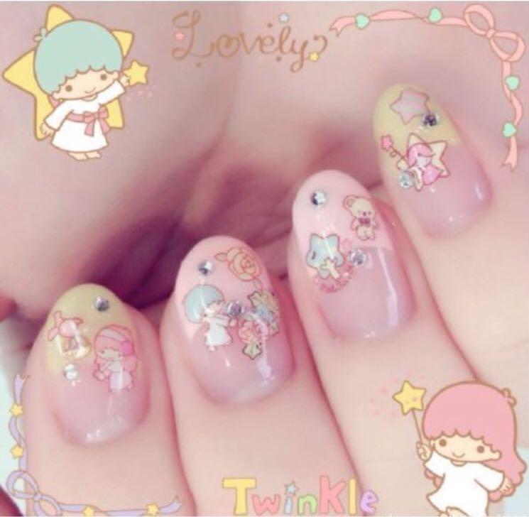 Hello Kitty Nail Stickers Glow Melody Sanrio Little Twin Stars Manicure  Pedicure