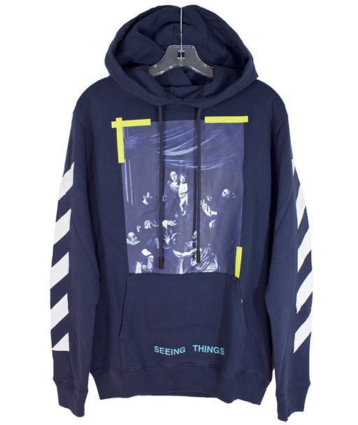 off white hoodie blue