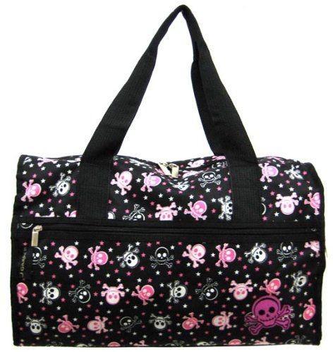 Black and white pink duffle bag sales