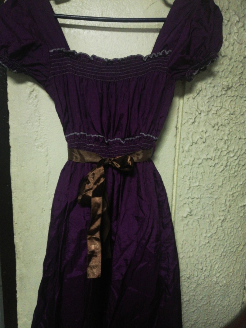 purple silk dress