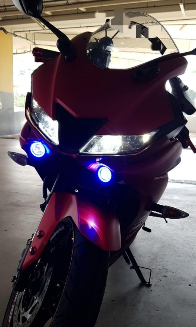 [R15 V3] Winglet R15 V3 With Angle Eyes LED, Motorcycles, Motorcycle ...