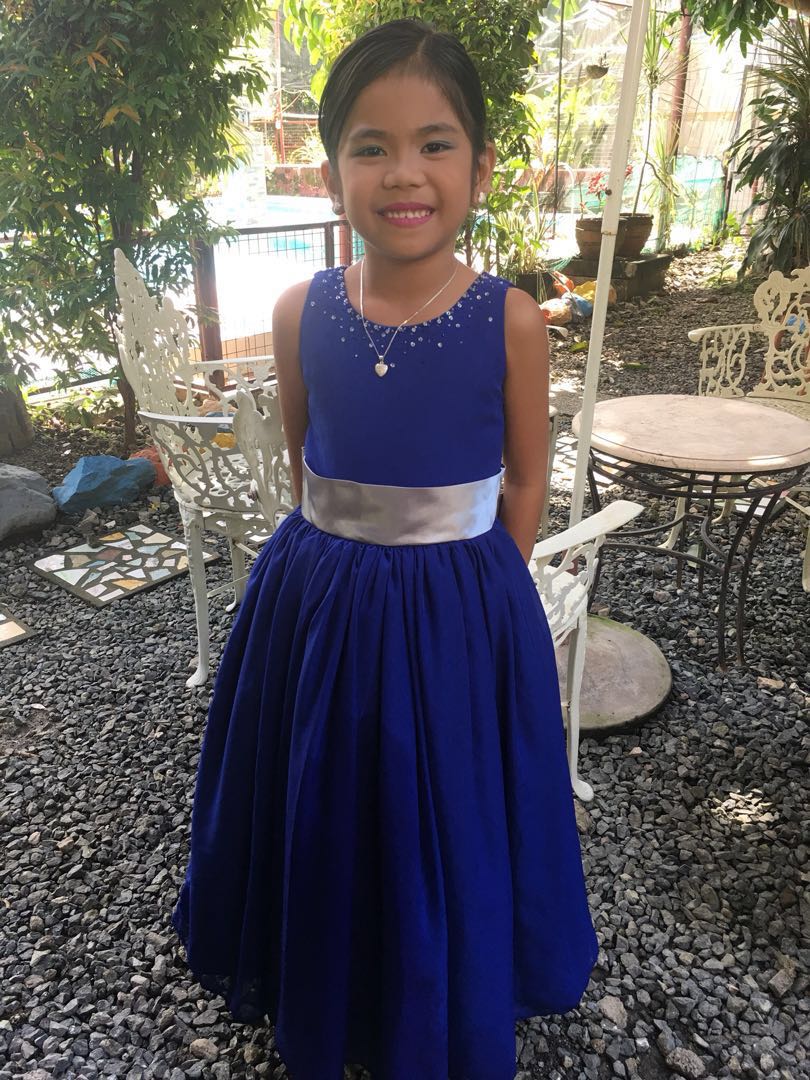 Royal blue gown 2024 for baby girl