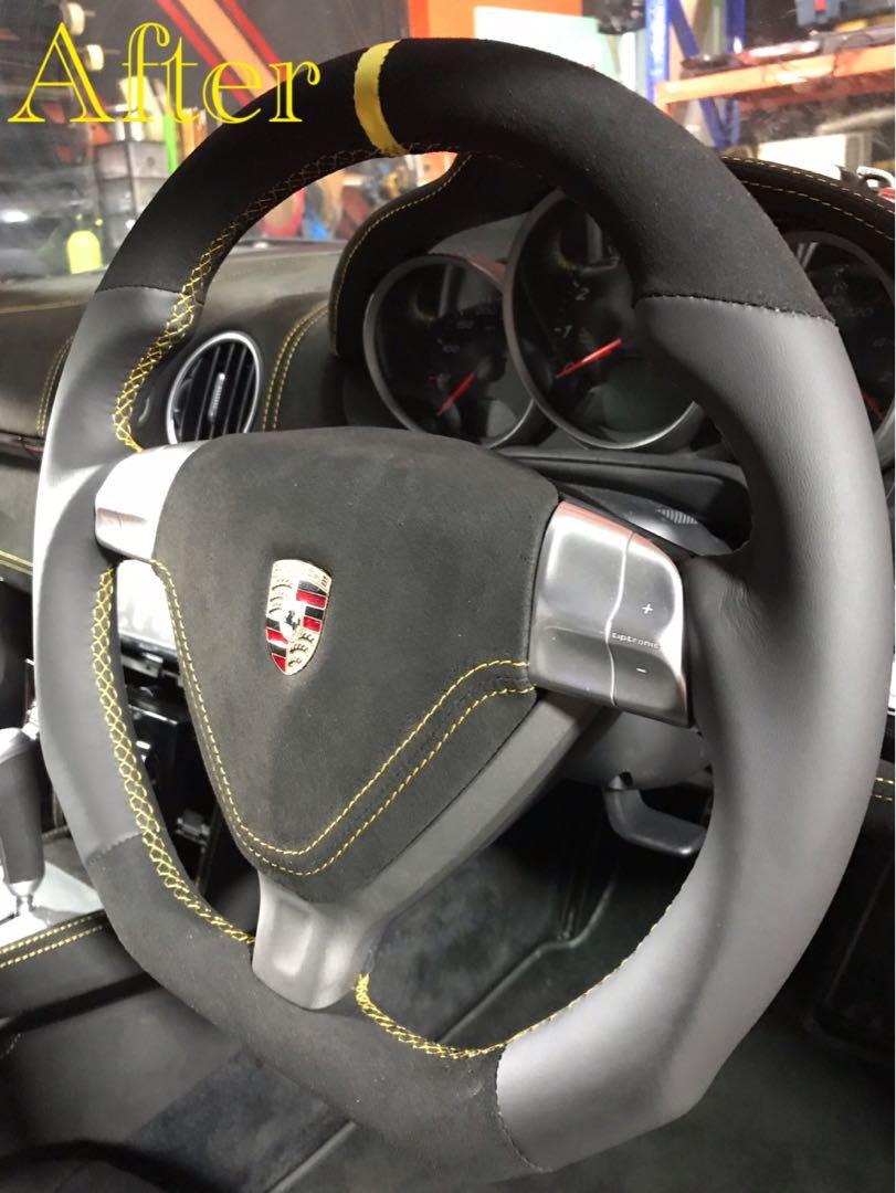 Steering warp alcantara nappa leather and normal leather, Car Accessories,  Accessories on Carousell