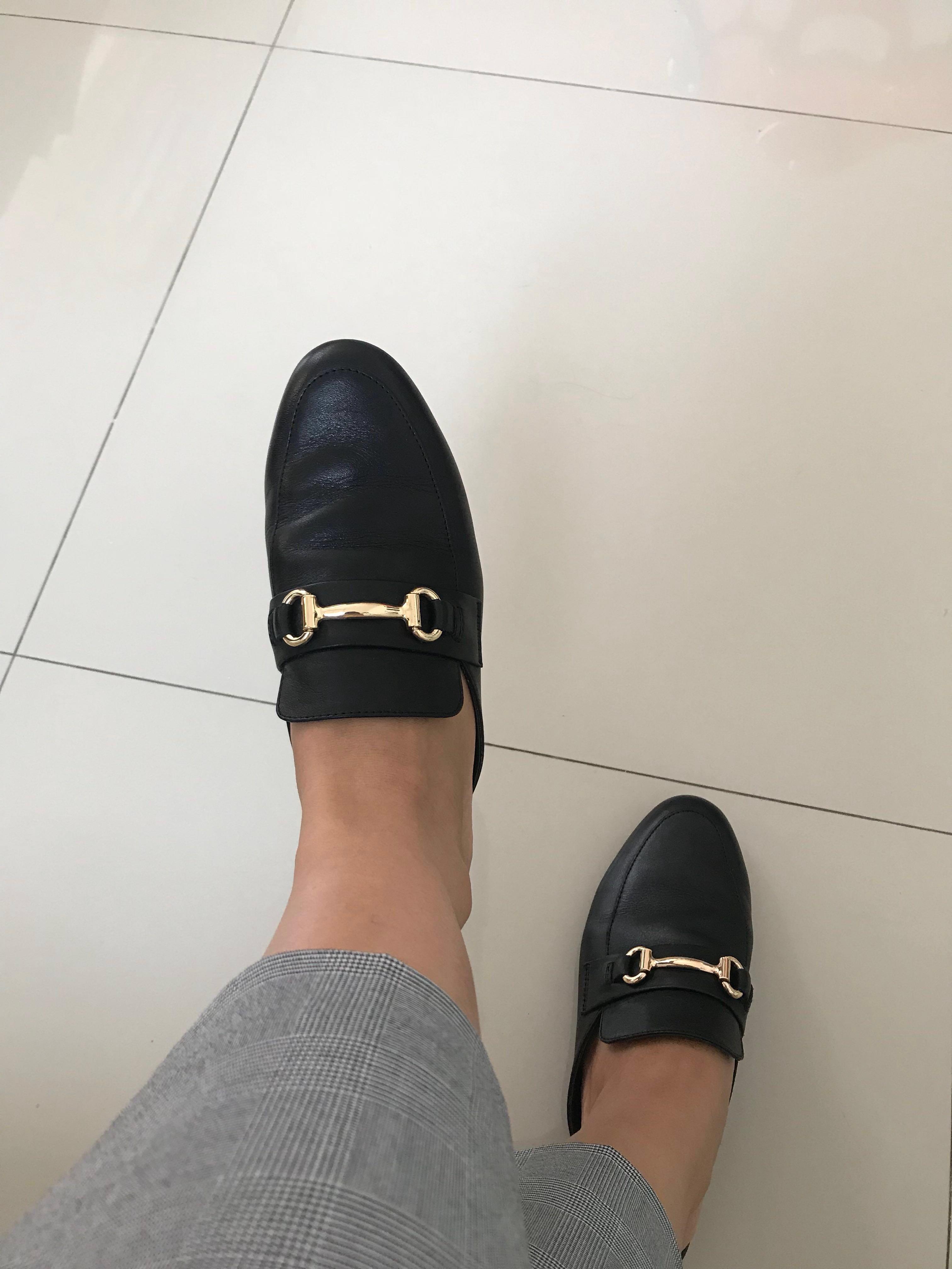 Steve Madden Kandi Black Leather Mule Fesyen Wanita Sepatu di