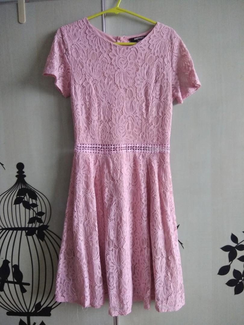 Super Premium Pink Lace Cut Dress Brand Another One Size S