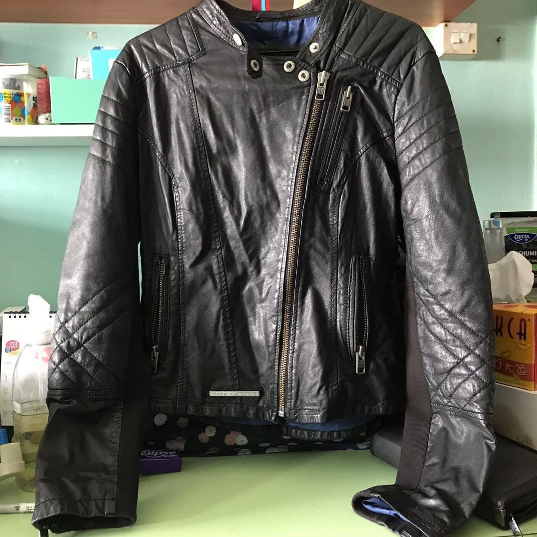 Superdry Angel Leather Biker Jacket Women S Fashion