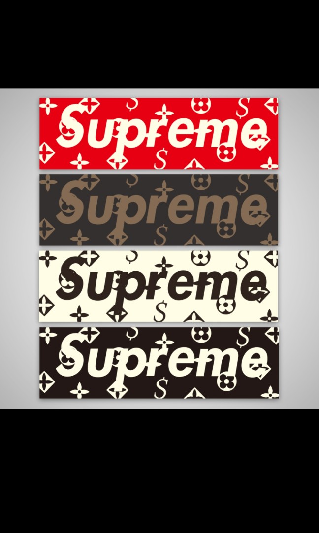Supreme Box Logo Sticker, Motorcycles, Motorcycle Accessories on Carousell