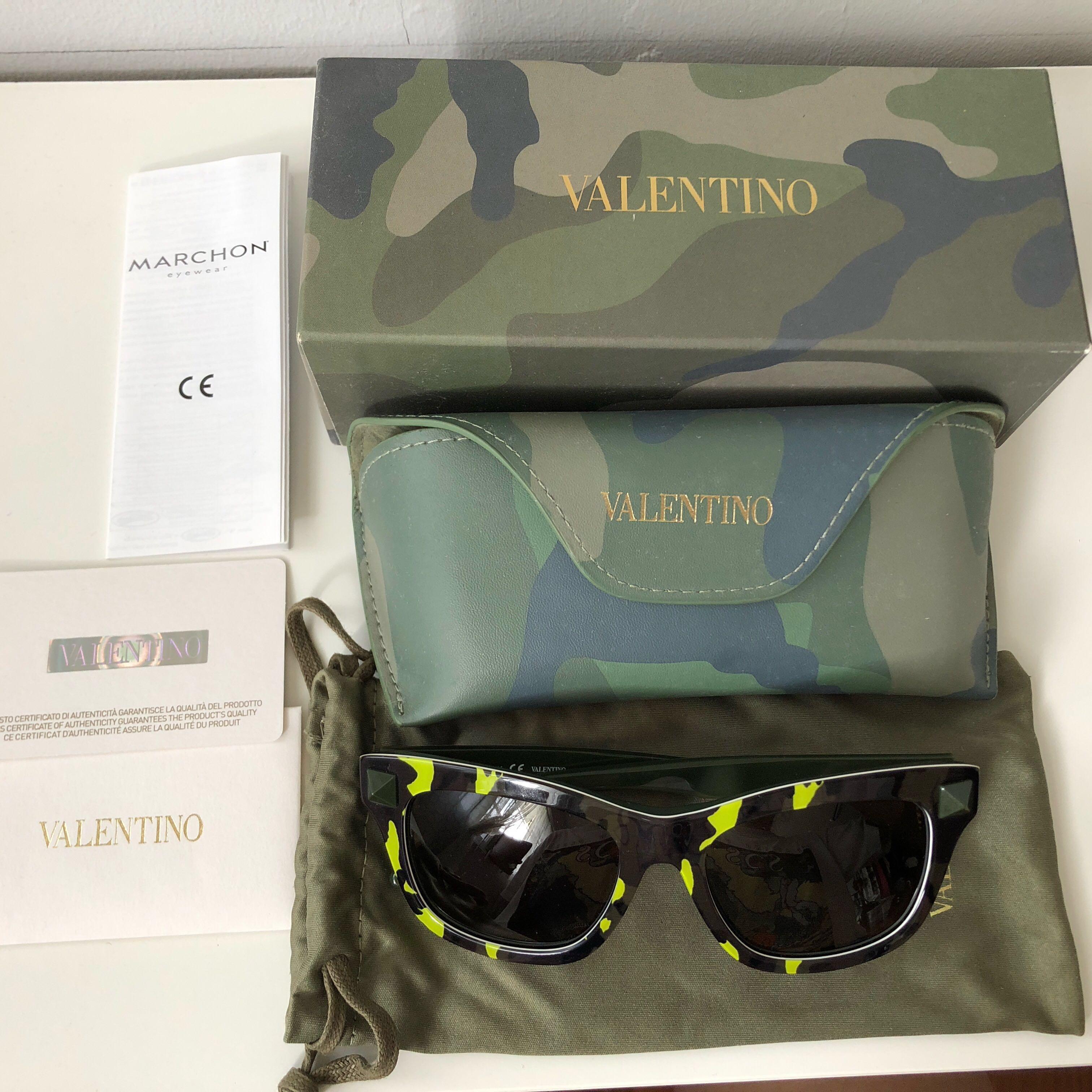 VALENTINO Military Green Camo Rockstud Sunglasses