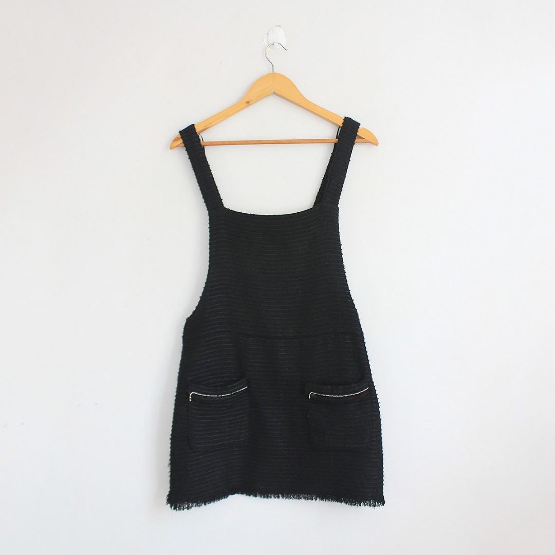 black mini jumper dress
