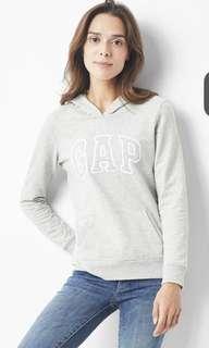 轉賣Gap Logo基本款 休閒上衣 帽T 灰 S