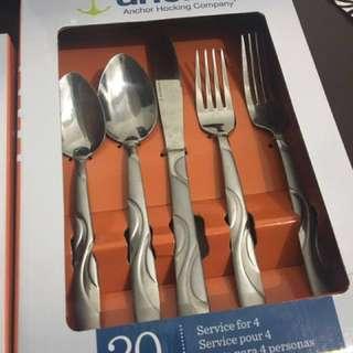 Spoons, Forks, Knives set  for 4 (20 pcs)
