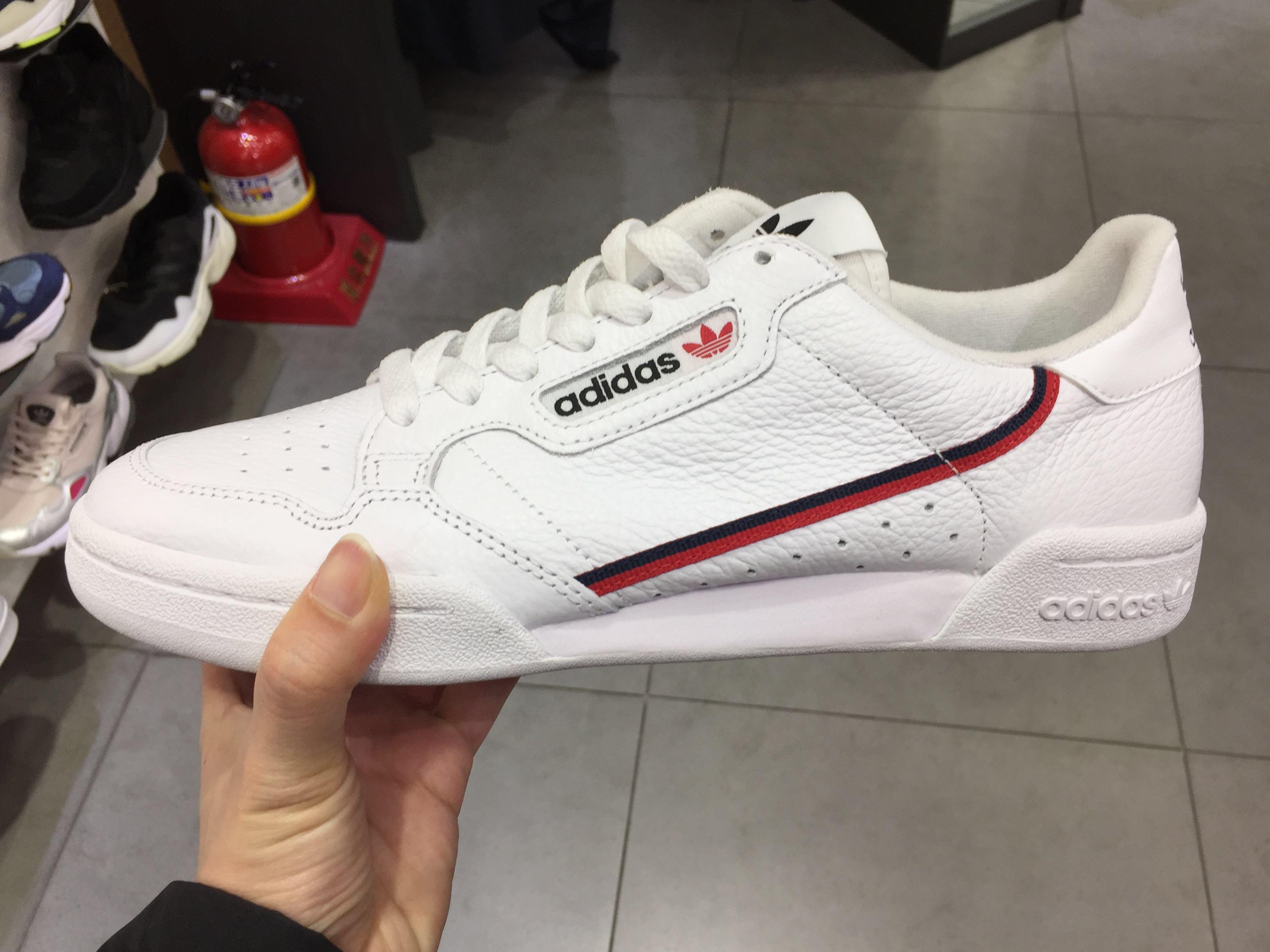 adidas white shoes with red lines