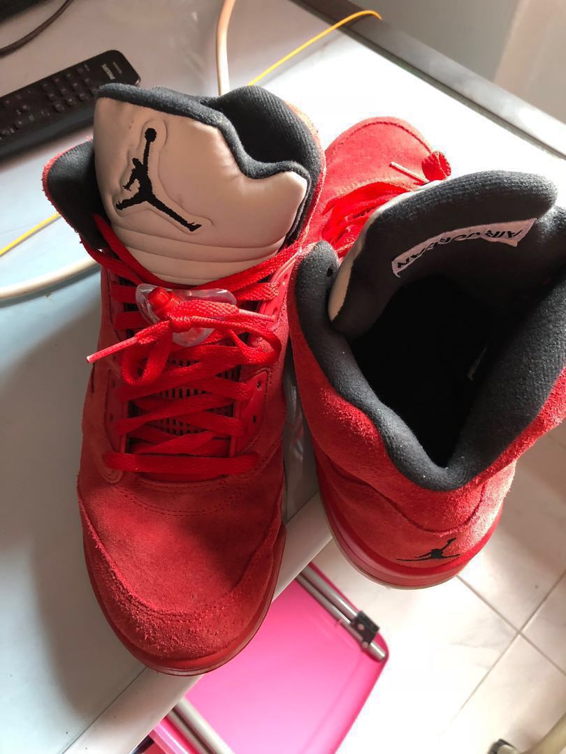Red suede air cheap jordans