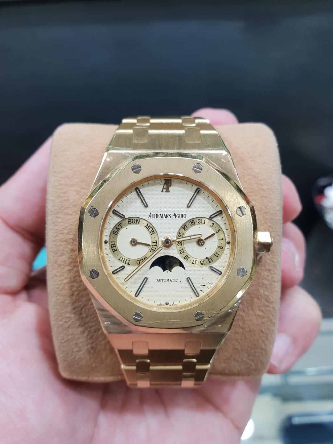 Audemars Piguet Royal Oak Day Date Moon Phase Solid Gold 18k Watch Only Luxury Watches On Carousell