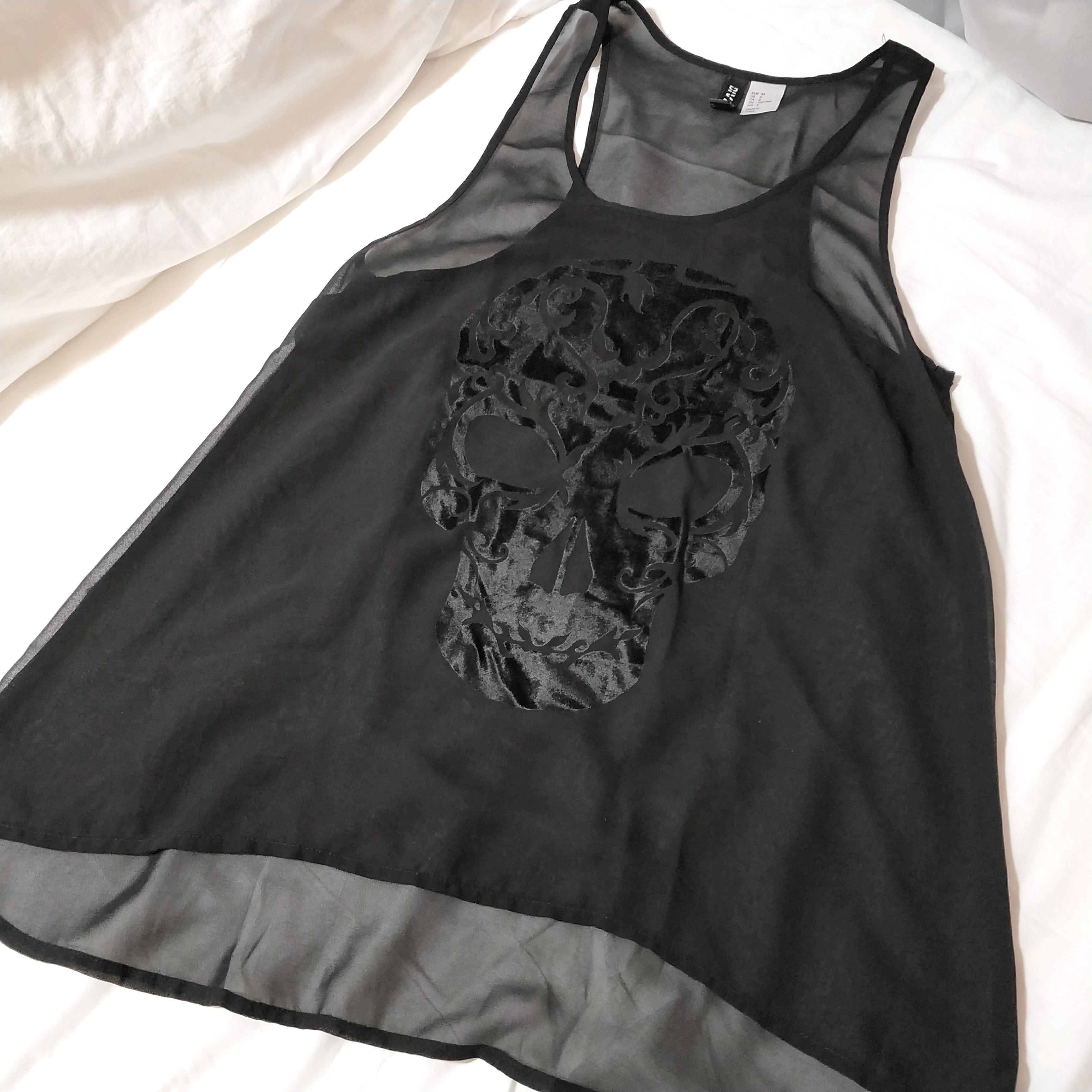black chiffon tank top