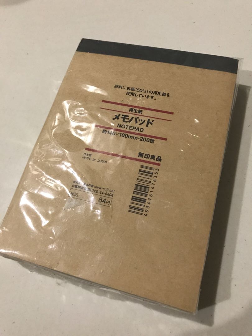 BN Muji Notepad, Hobbies & Toys, Stationery & Craft, Stationery ...