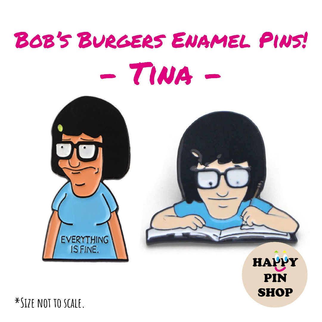 Jewelry, 2 For 13 Tina Belcher Everything Is Ok Face Bobs Burgers Enamel  Pin