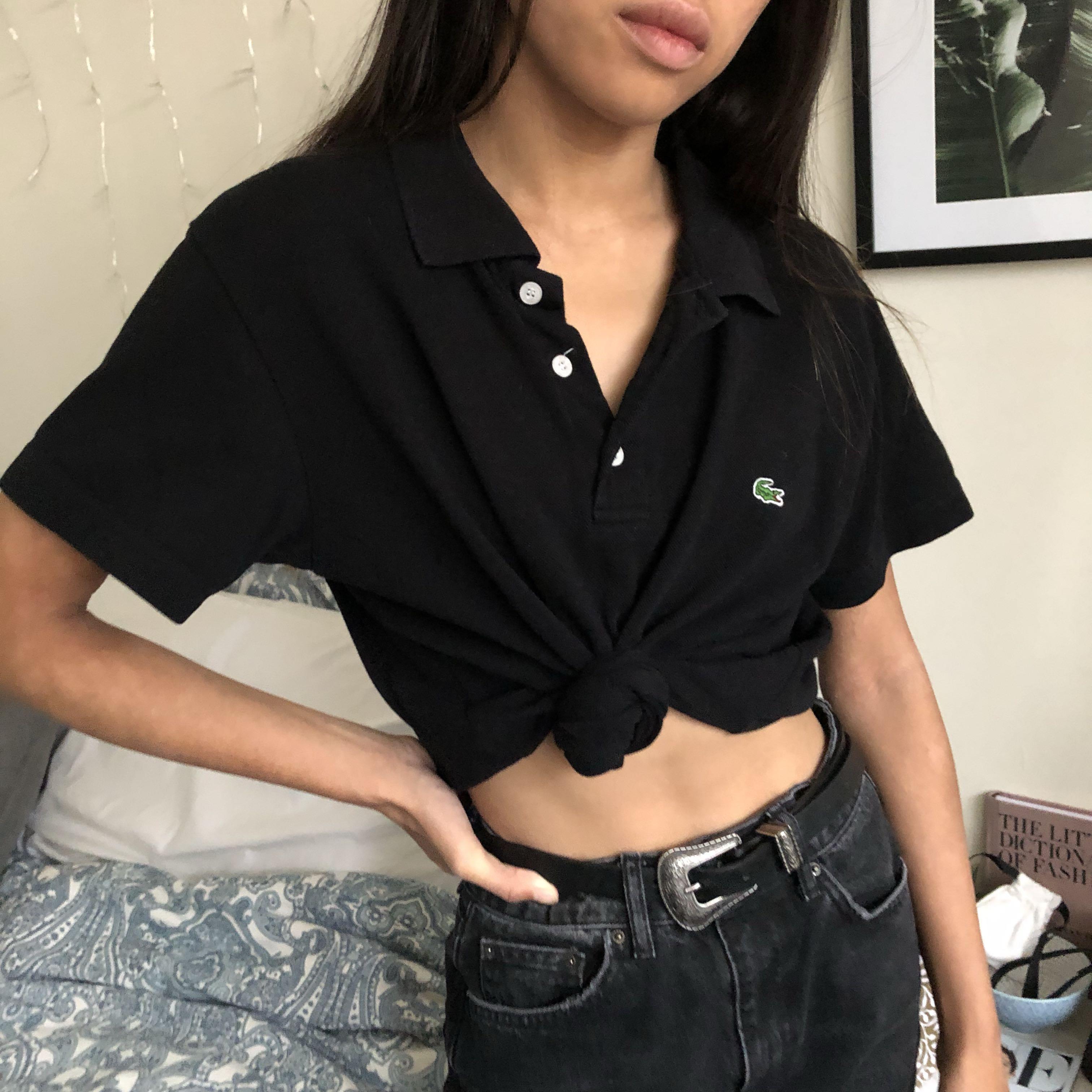 cropped lacoste polo