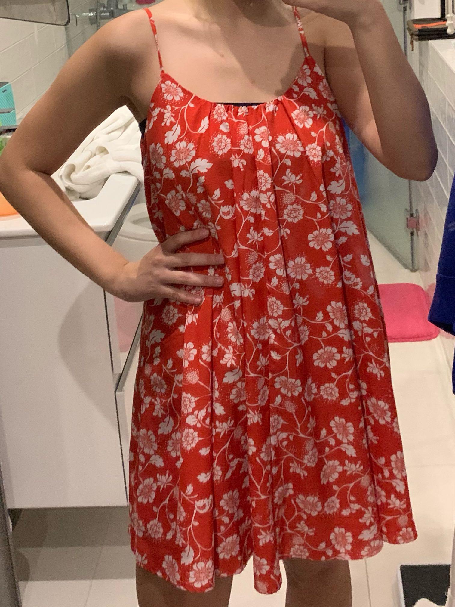 Forever 21 Red Satin Slip Dress Women S Fashion Clothes Dresses Skirts On Carousell