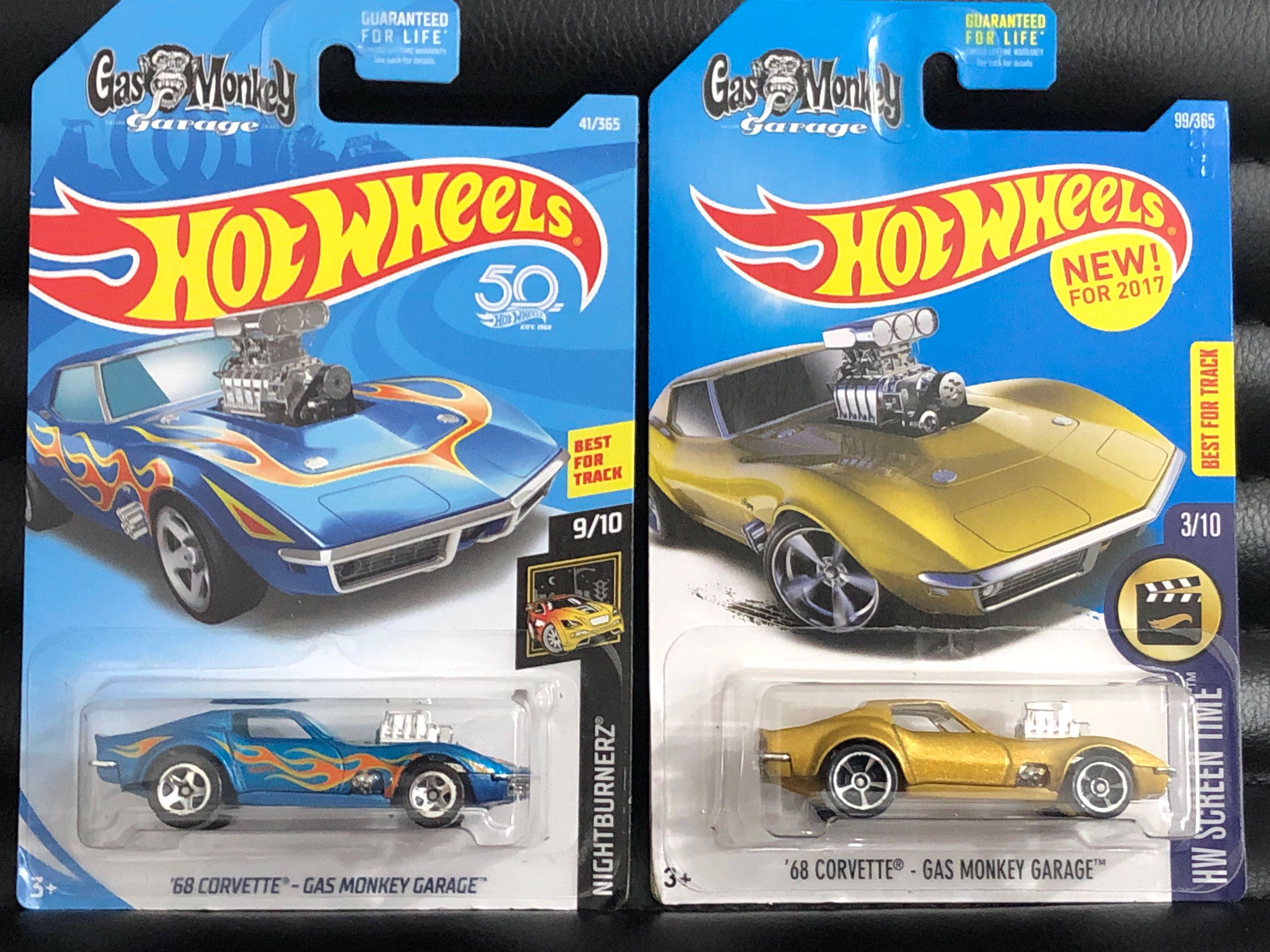 Hot Wheels 68 Corvette Gas Monkey Garage Gold Blue Hobbies Toys Toys Games on Carousell