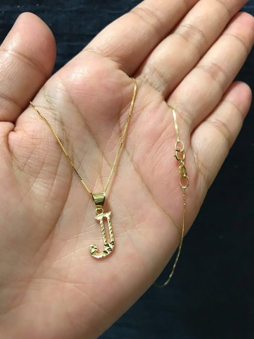 Real gold j clearance necklace