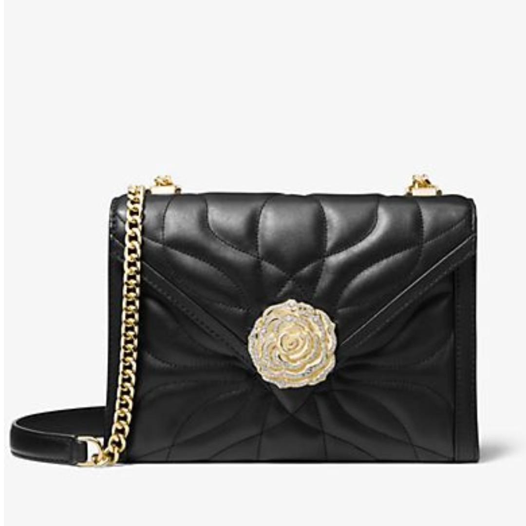 whitney petal quilted leather shoulder bag
