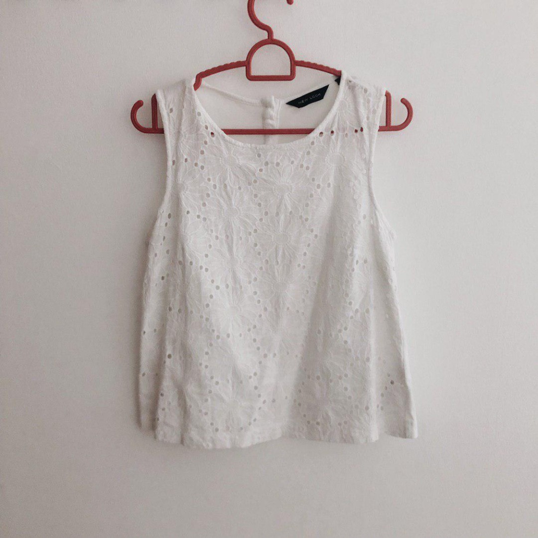 new look white crochet top