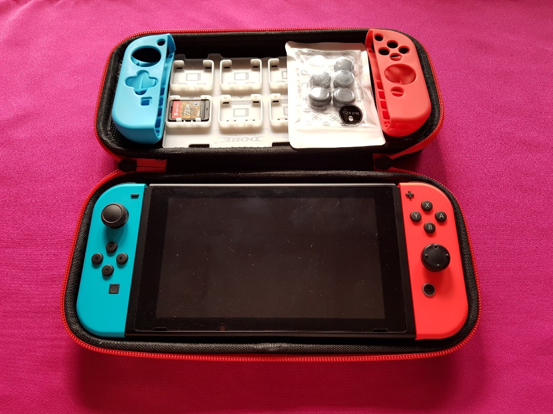 Nintendo Switch Neon Red Blue Dope Protector Kit 2 Game Video Game Konsol Di Carousell