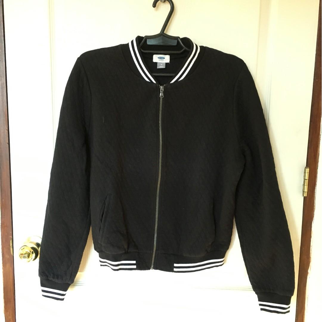 Old Navy Black Bomber Jacket Women S Fashion Clothes Outerwear On Carousell