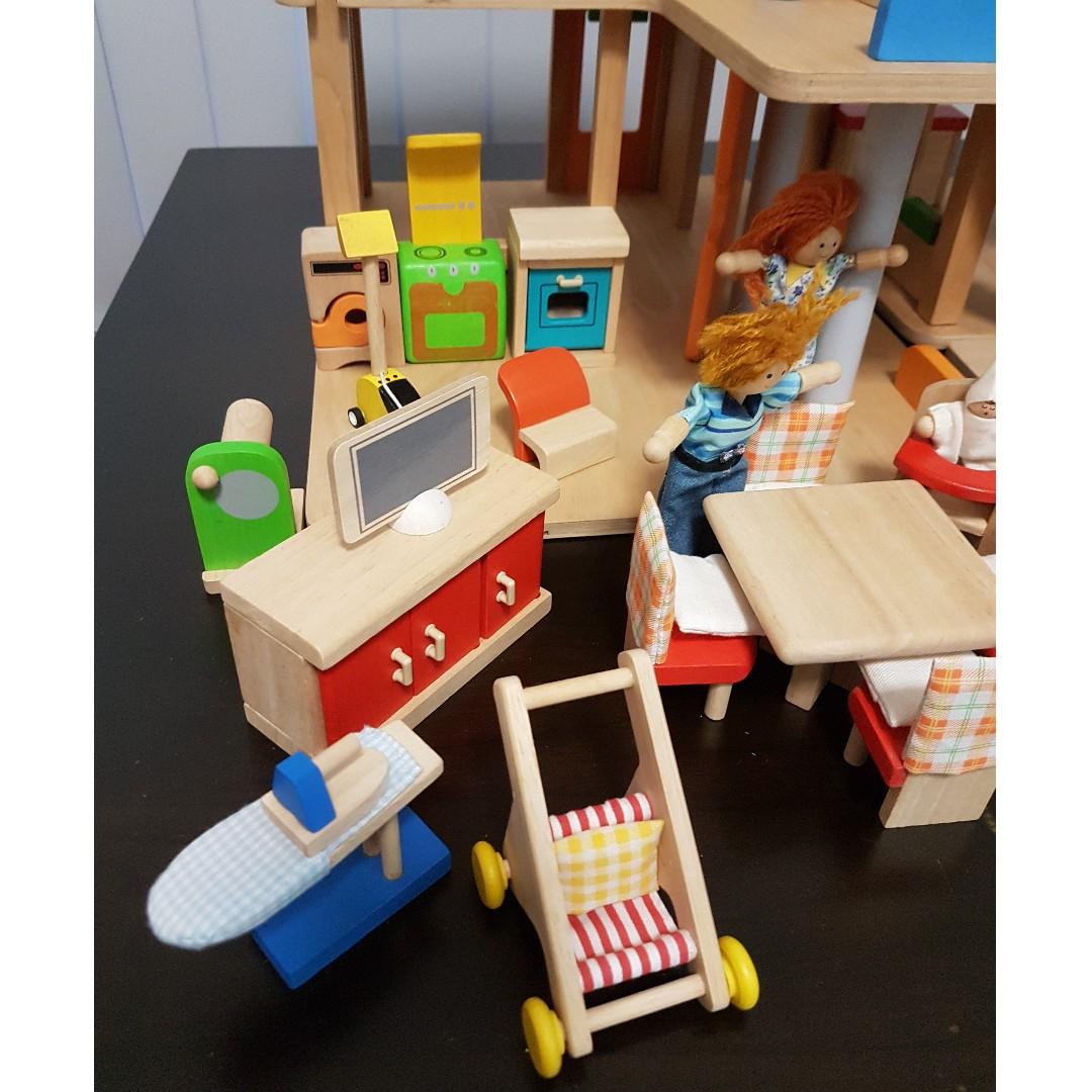 Plan toy chalet doll house with furniture clearance
