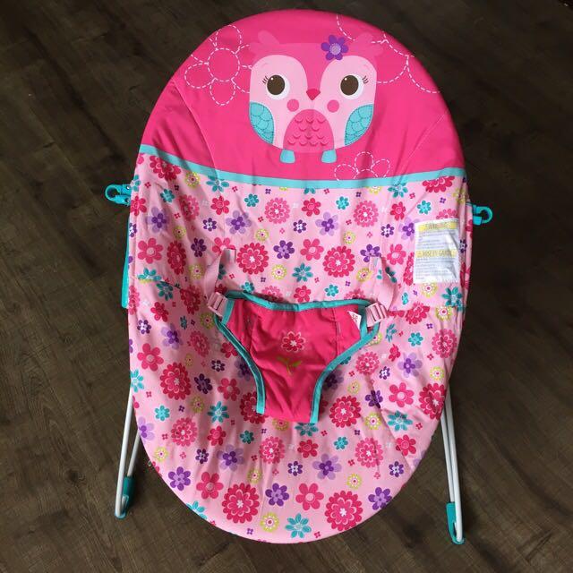 bright starts bouncer pink owl