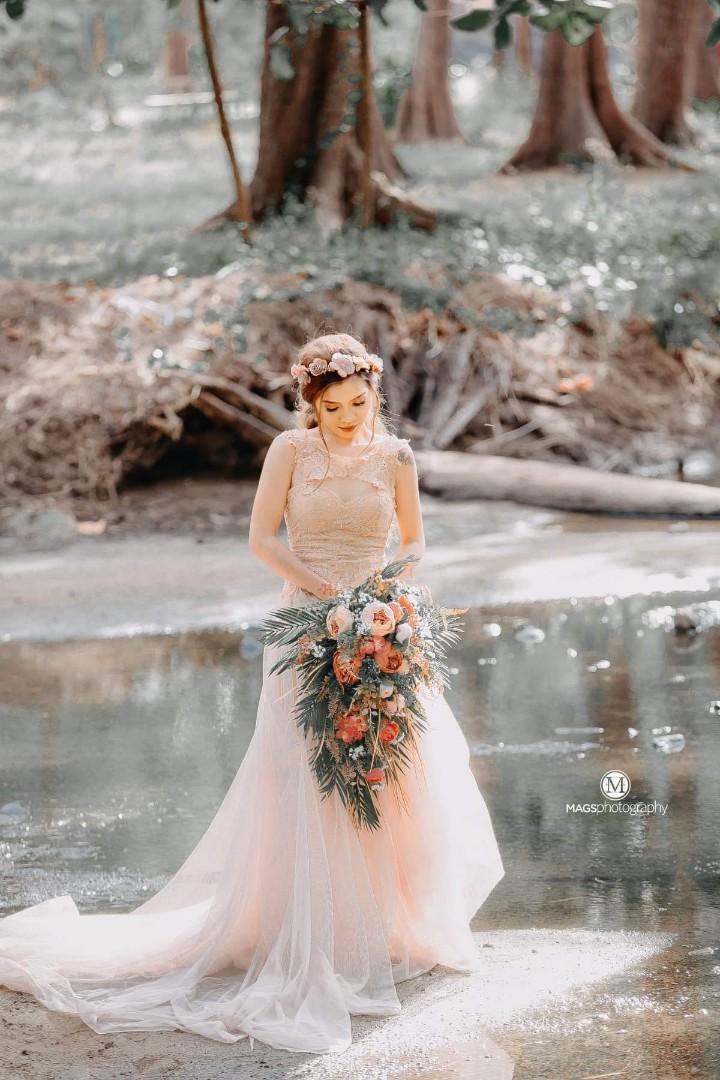 For Rent Prenup Long Trail Gown Nude Women S Fashion Clothes