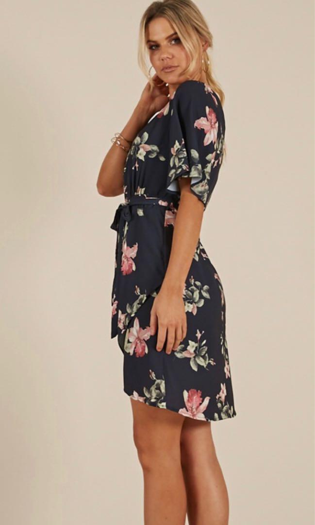Showpo navy sale floral dress